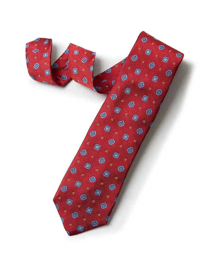 Red Woven Medallion Tie sold by Gitman Brothers