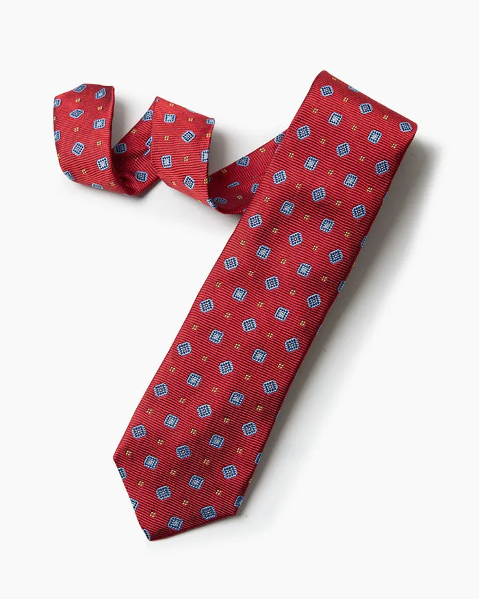 Red Woven Medallion Tie sold by Gitman Brothers product image thumbnail 2