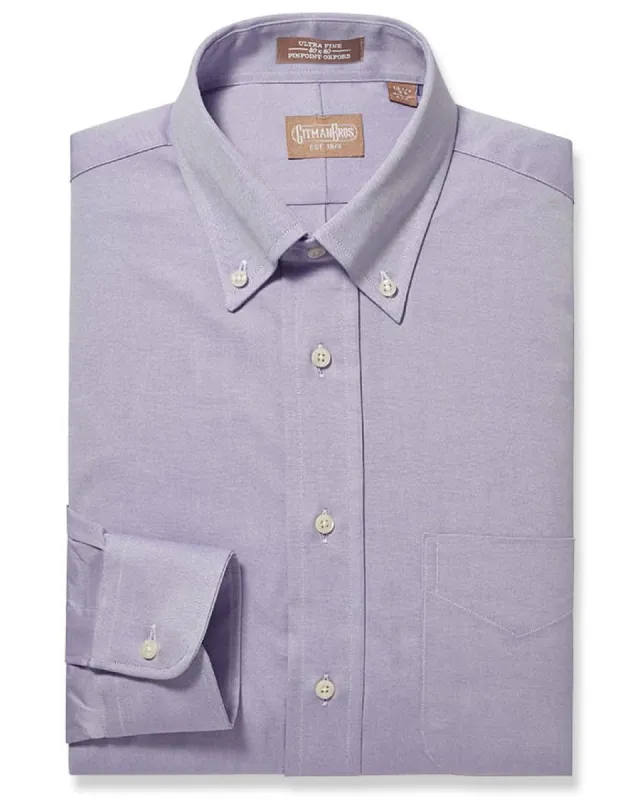 Button Down Pinpoint Lavender - Tailored sold by Gitman Brothers
