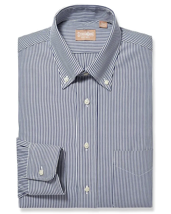 Button Down Bengal Stripe Navy - Big/Tall sold by Gitman Brothers