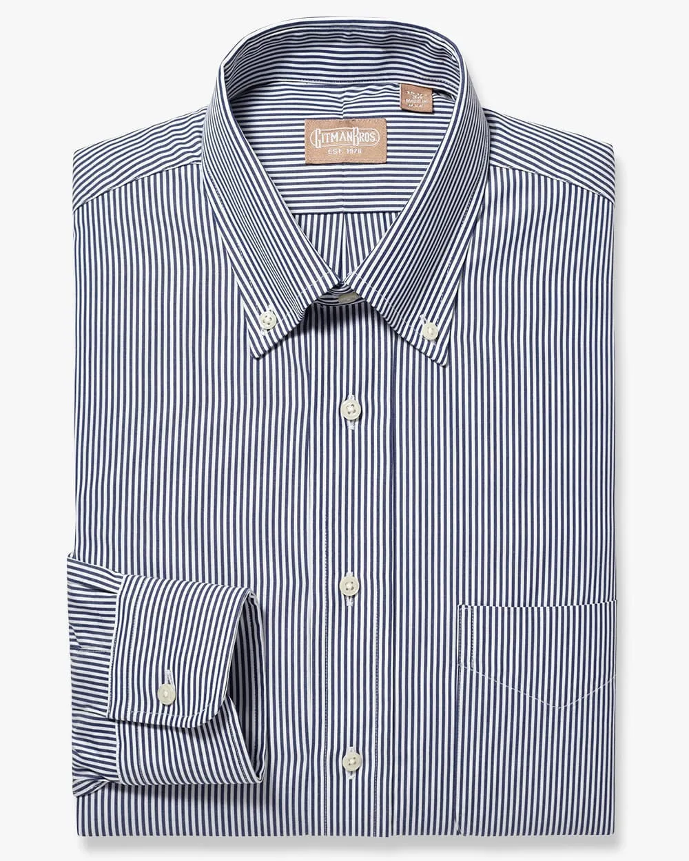 Button Down Bengal Stripe Navy - Big/Tall sold by Gitman Brothers product image thumbnail 2