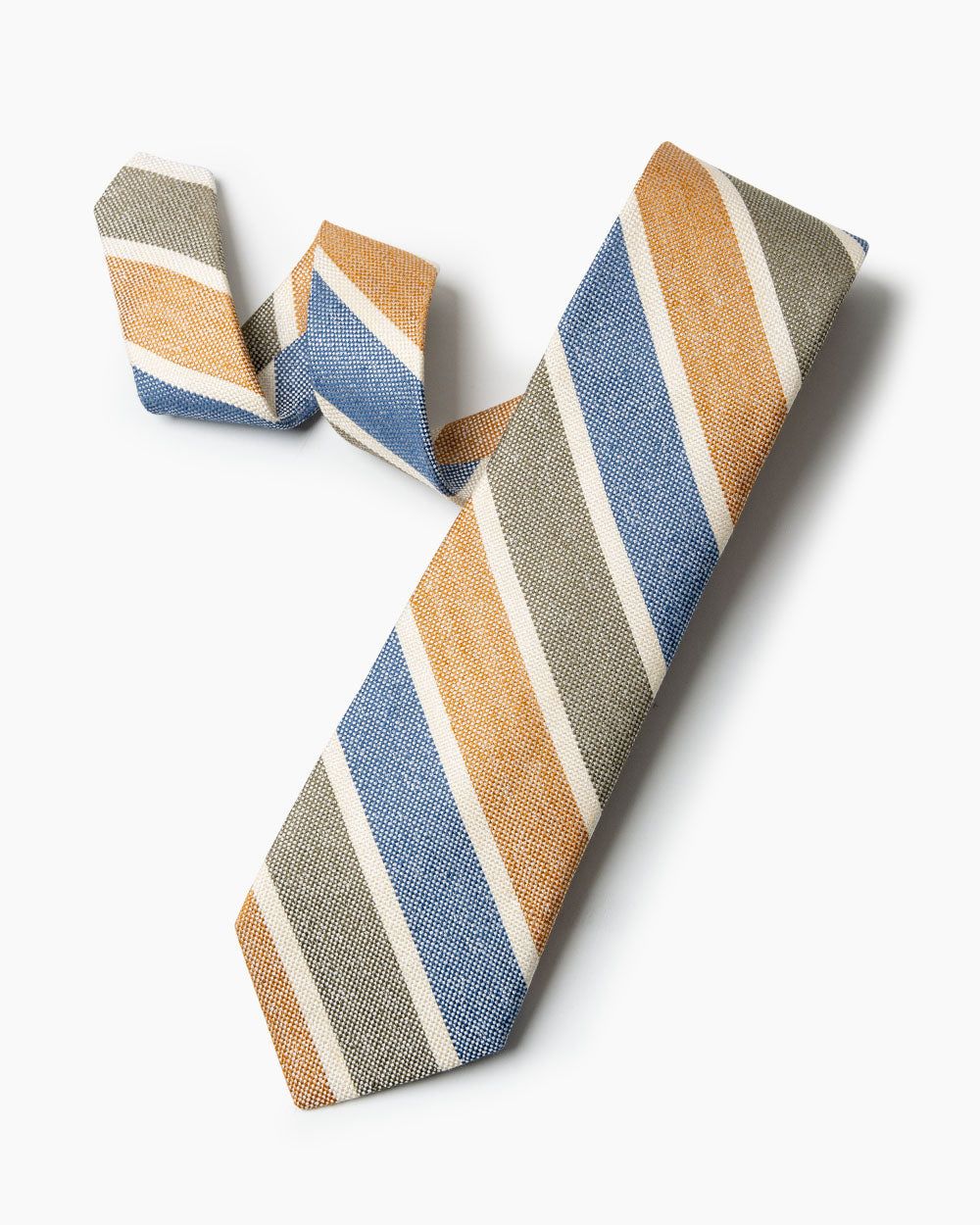 Multi Silk/Linen Regimental Stripe Tie sold by Gitman Brothers product image thumbnail 2