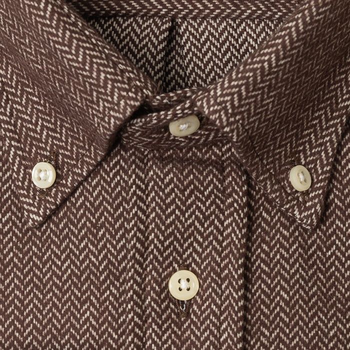 Brown Herringbone Flannel sold by Gitman Brothers product image thumbnail 3