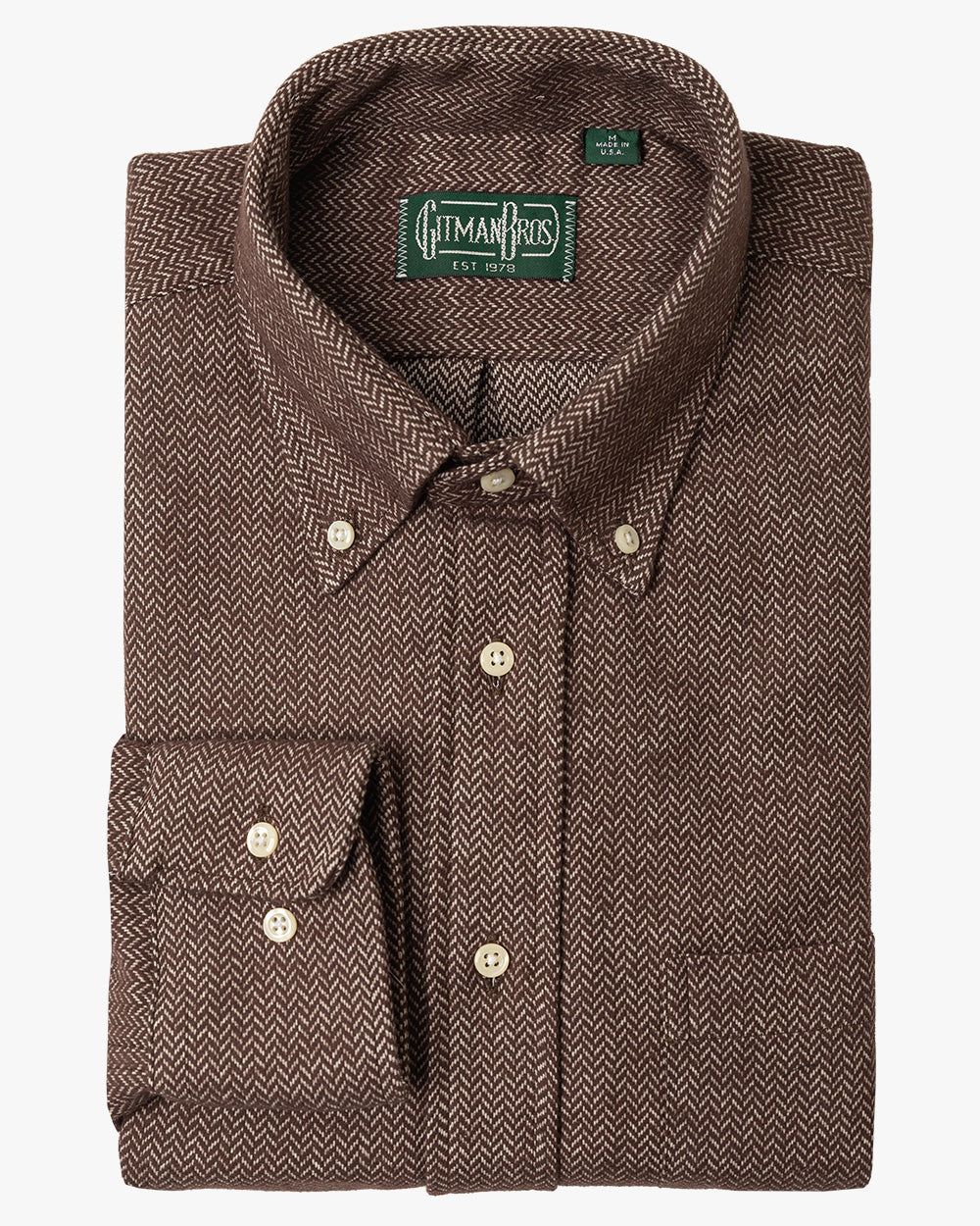 Brown Herringbone Flannel sold by Gitman Brothers product image thumbnail 2