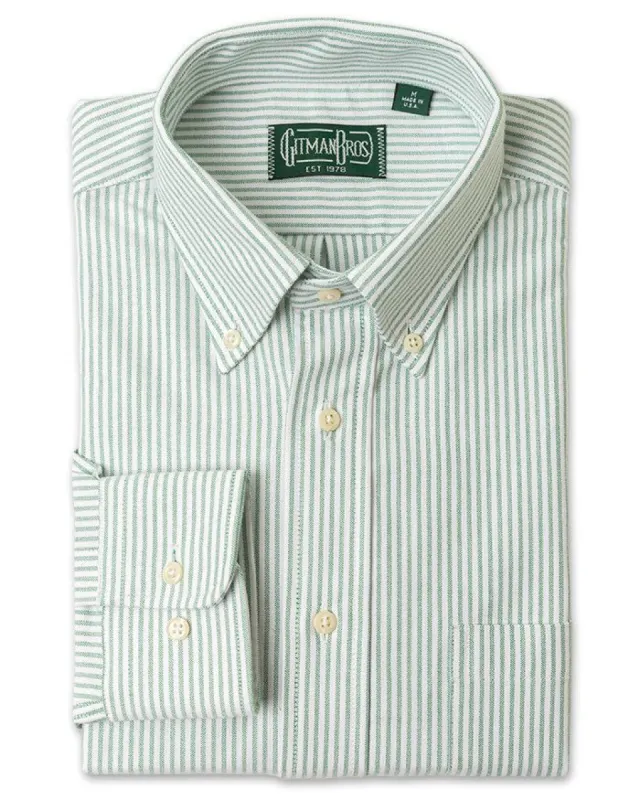 Green Stripe Oxford sold by Gitman Brothers