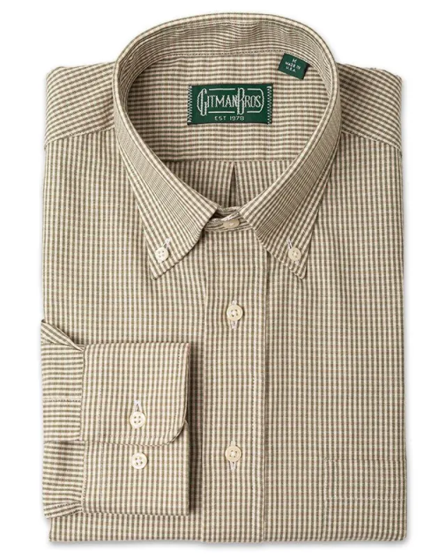 Olive Archive Gingham sold by Gitman Brothers