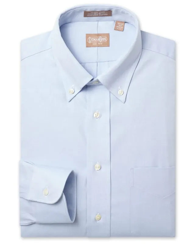 Button Down Pinpoint Light Blue sold by Gitman Brothers