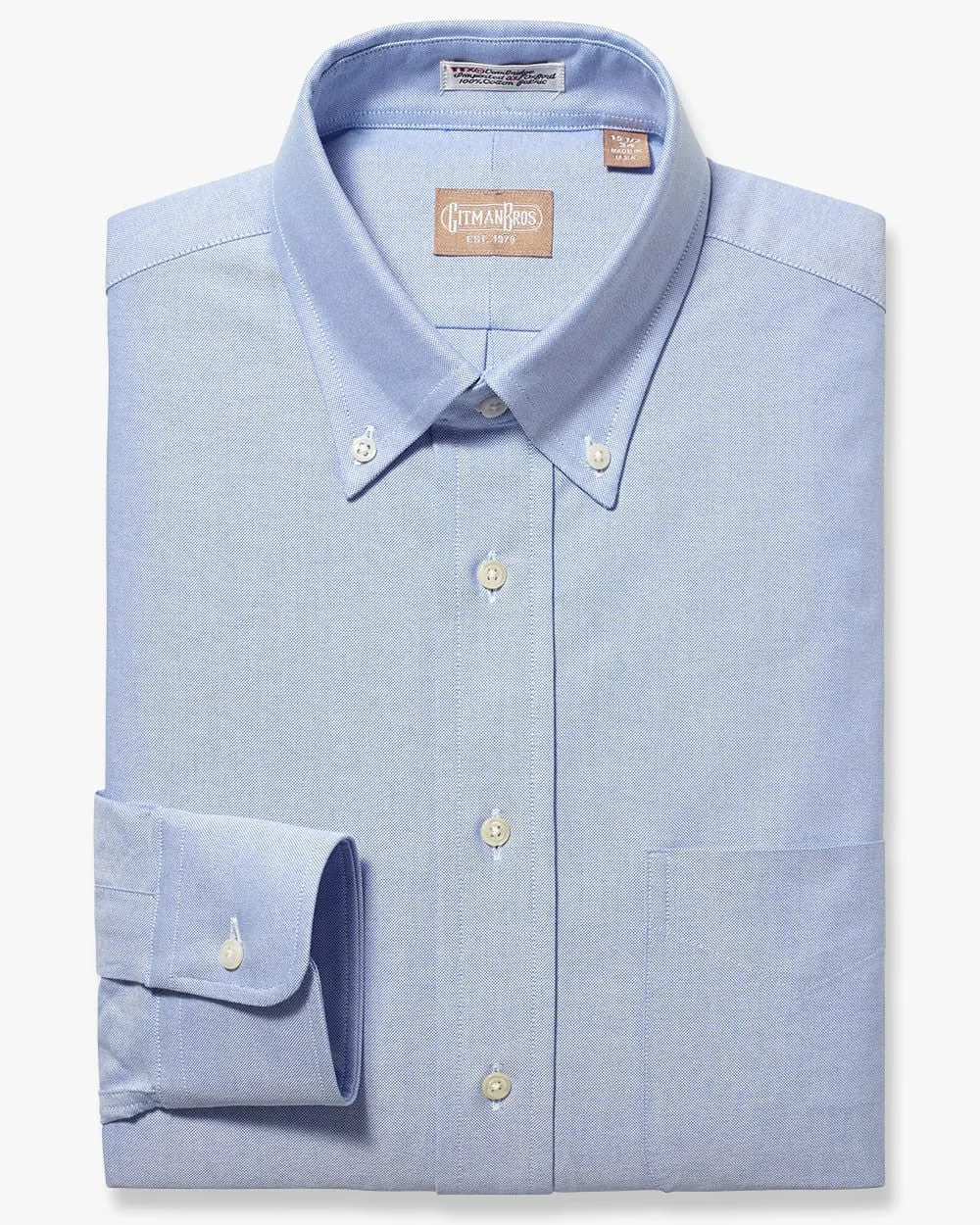 Button Down Oxford Blue - Tailored sold by Gitman Brothers product image thumbnail 2