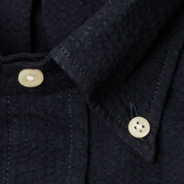 Navy Overdye Seersucker sold by Gitman Brothers product image thumbnail 5