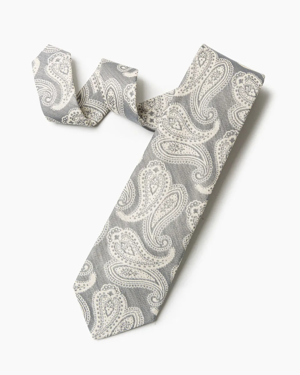 Cream Tonal Woven Paisley Tie sold by Gitman Brothers product image thumbnail 2