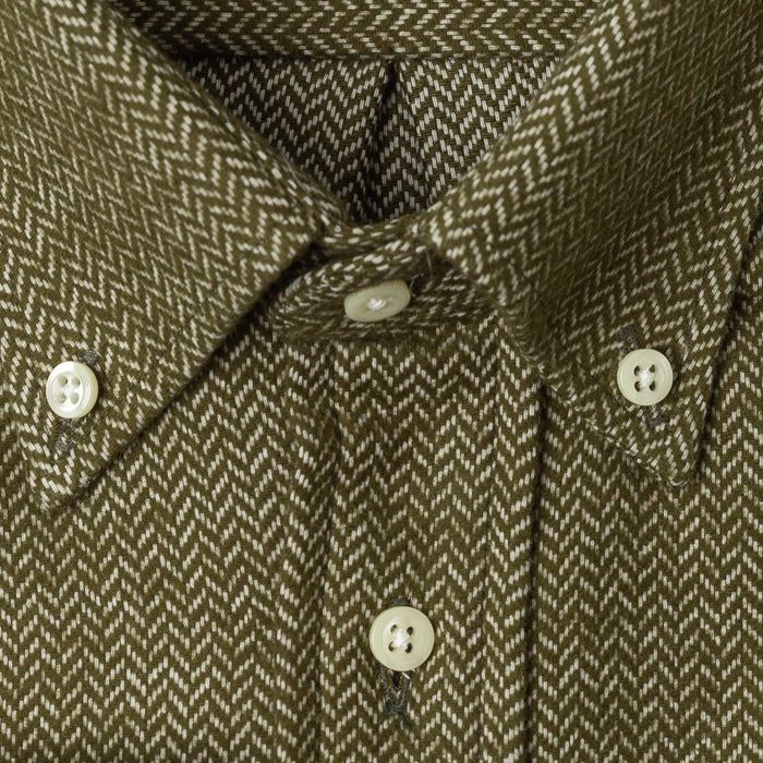 Olive Herringbone Flannel sold by Gitman Brothers product image thumbnail 3