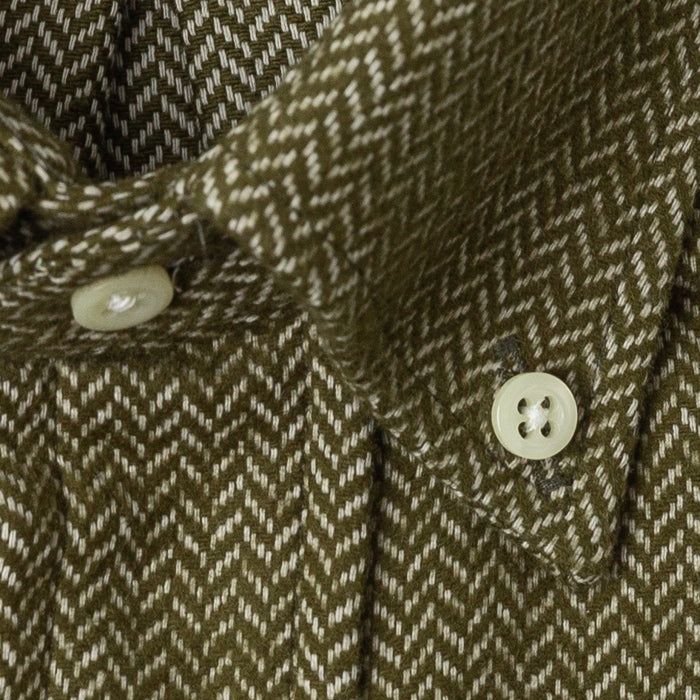 Olive Herringbone Flannel sold by Gitman Brothers product image thumbnail 5