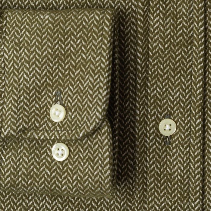 Olive Herringbone Flannel sold by Gitman Brothers product image thumbnail 4