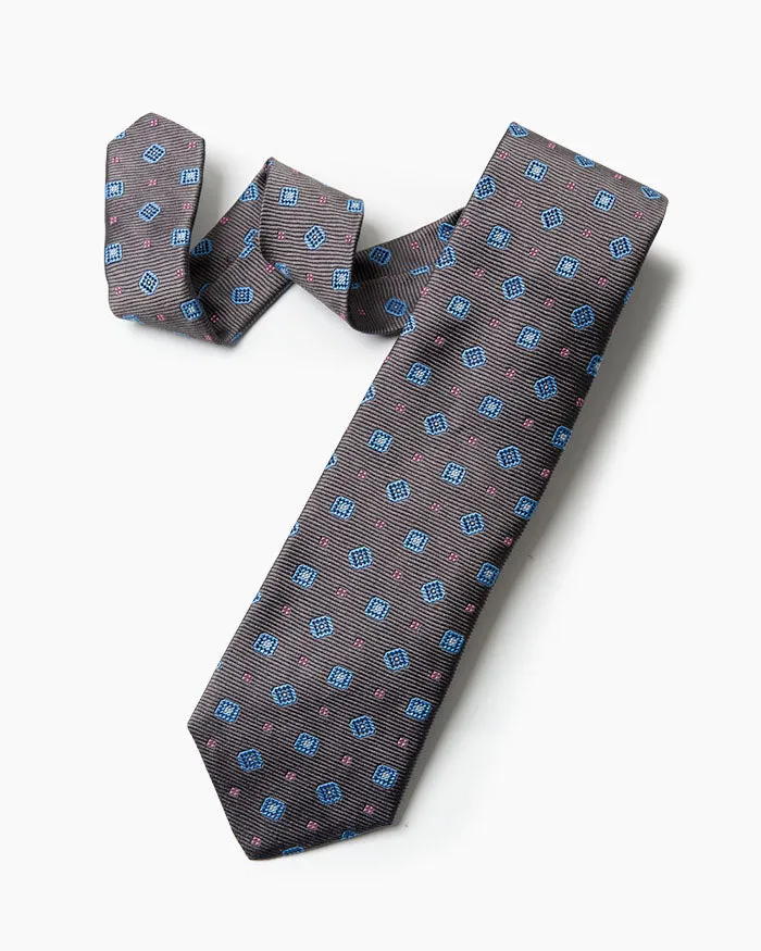 Grey Woven Medallion Tie sold by Gitman Brothers product image thumbnail 2