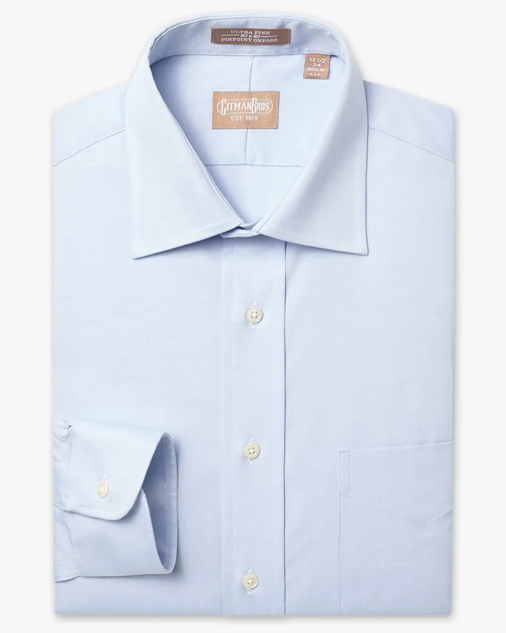 Medium Spread Pinpoint Light Blue sold by Gitman Brothers product image thumbnail 2