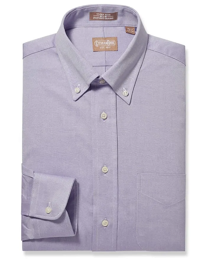 Button Down Pinpoint Lavender sold by Gitman Brothers