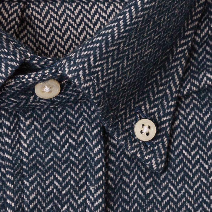 Navy Herringbone Flannel sold by Gitman Brothers product image thumbnail 5