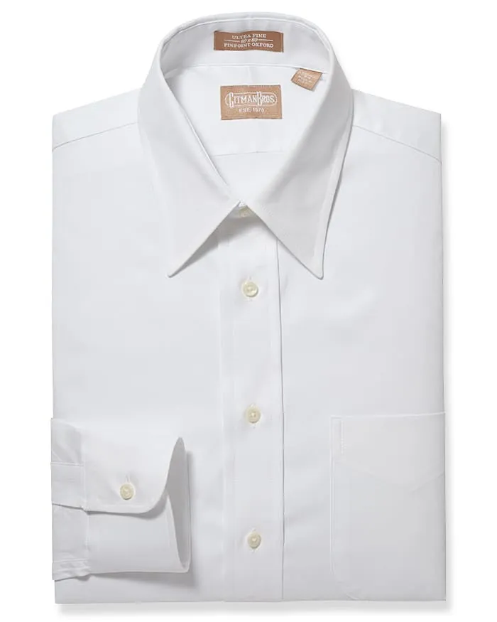 Point Collar Pinpoint White - Tailored sold by Gitman Brothers