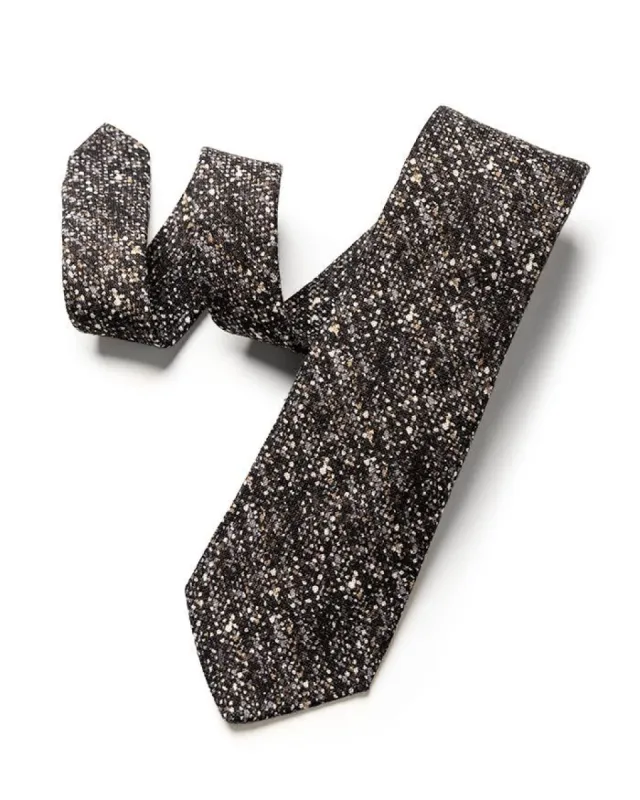 Black Speckled Bouclé Tie sold by Gitman Brothers