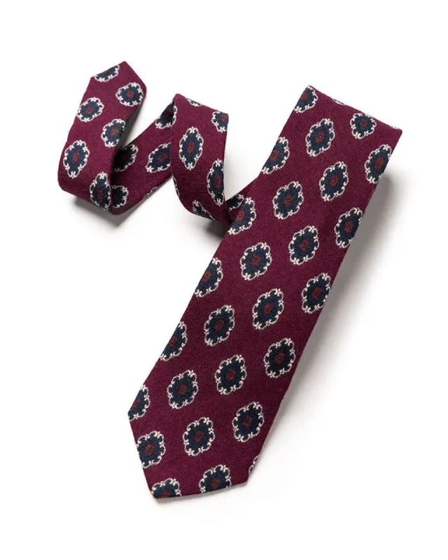 Burgundy Medallion Tie sold by Gitman Brothers