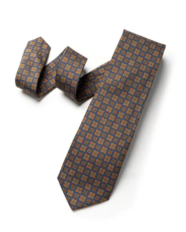 Blue Micro Medallion Tie sold by Gitman Brothers