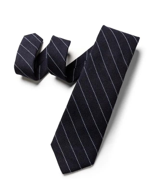 Navy Cashmere Micro-Stripe Tie sold by Gitman Brothers