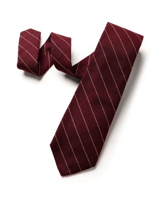 Burgundy Cashmere Micro-Stripe Tie sold by Gitman Brothers