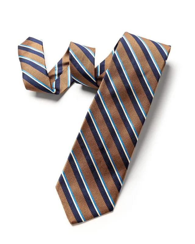 Brown Regimental Stripe Tie sold by Gitman Brothers