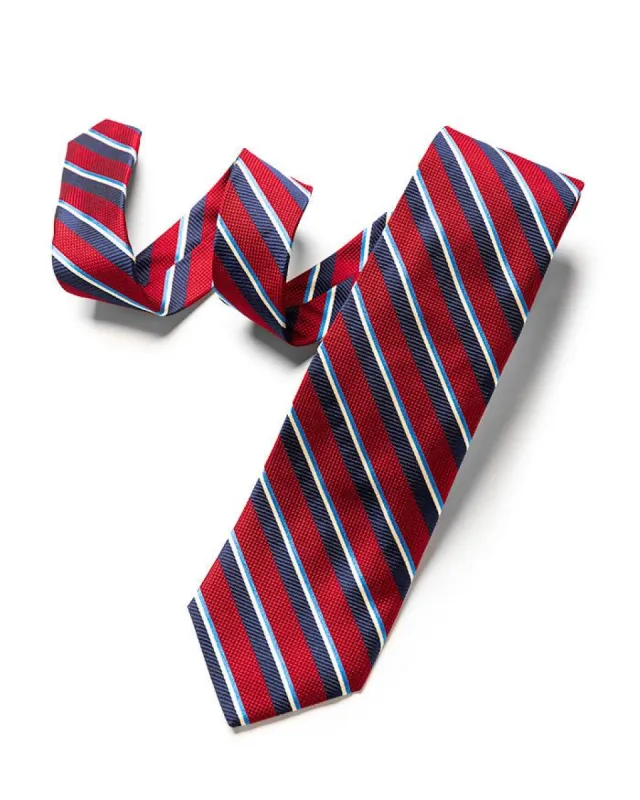 Red Regimental Stripe Tie sold by Gitman Brothers