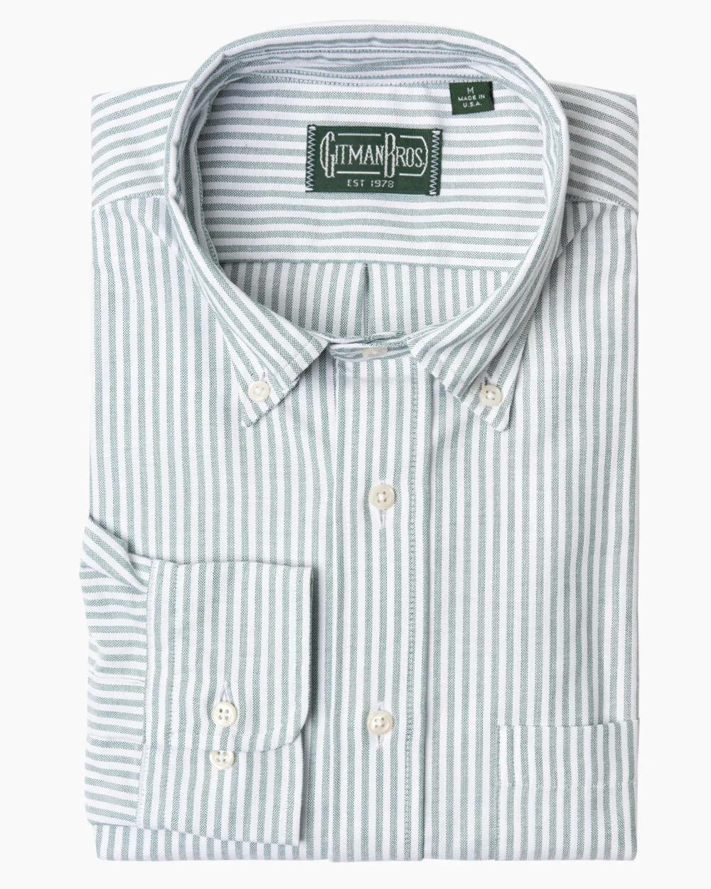 Green Stripe Oxford sold by Gitman Brothers product image thumbnail 2