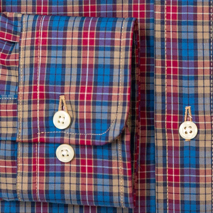 Navy Checked Winter Poplin sold by Gitman Brothers product image thumbnail 4