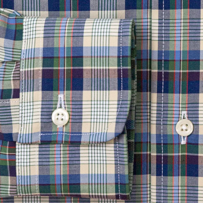 Tan Checked Winter Poplin sold by Gitman Brothers product image thumbnail 4