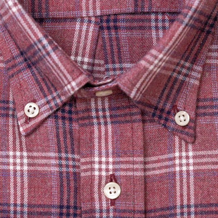 Burgundy Checked Flannel sold by Gitman Brothers product image thumbnail 3