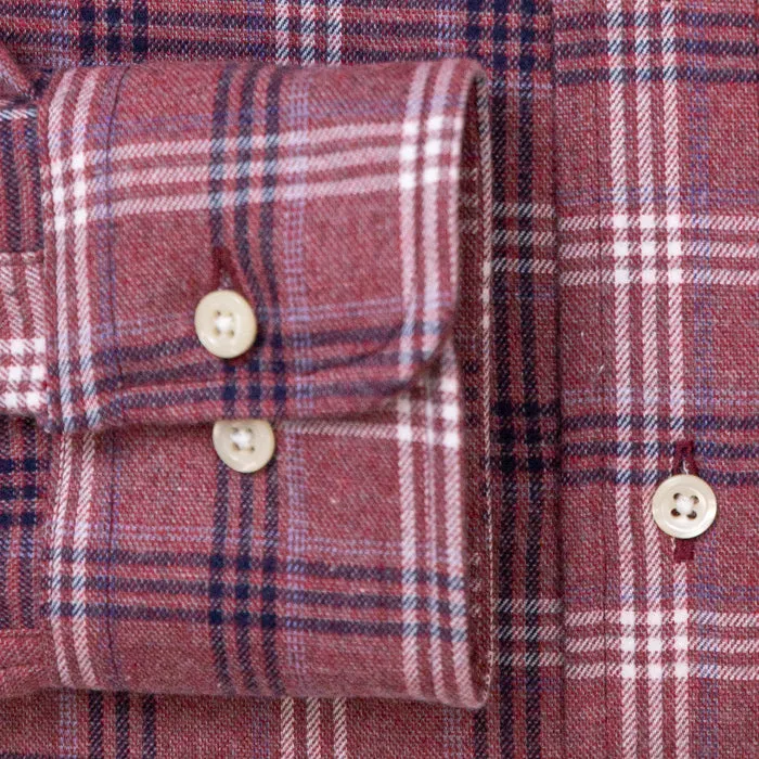 Burgundy Checked Flannel sold by Gitman Brothers product image thumbnail 4