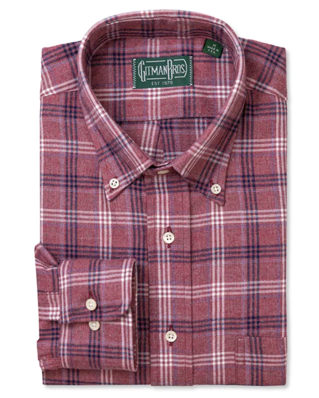 Burgundy Checked Flannel made by Gitman Brothers