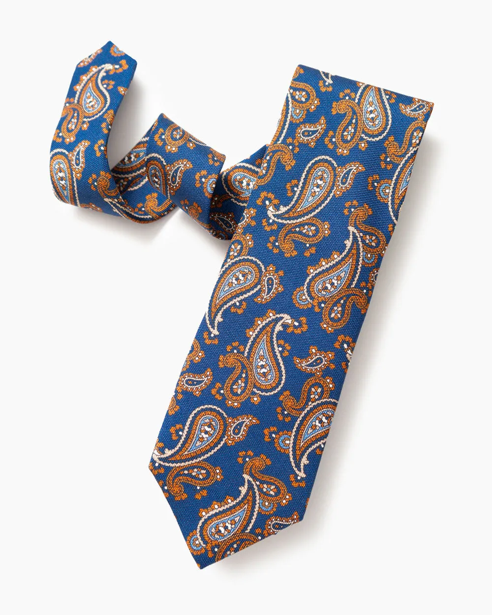 Navy Printed Paisley Tie sold by Gitman Brothers product image thumbnail 2