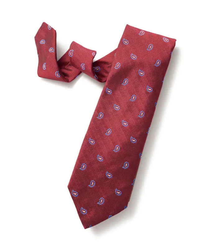Burgundy Woven Neat Paisley Tie sold by Gitman Brothers