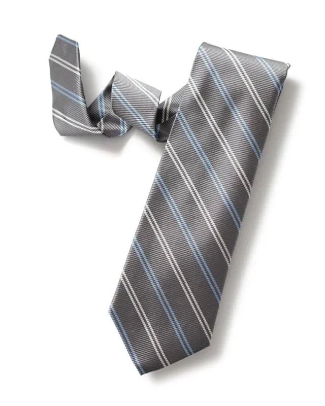 Grey Repp Stripe Tie sold by Gitman Brothers