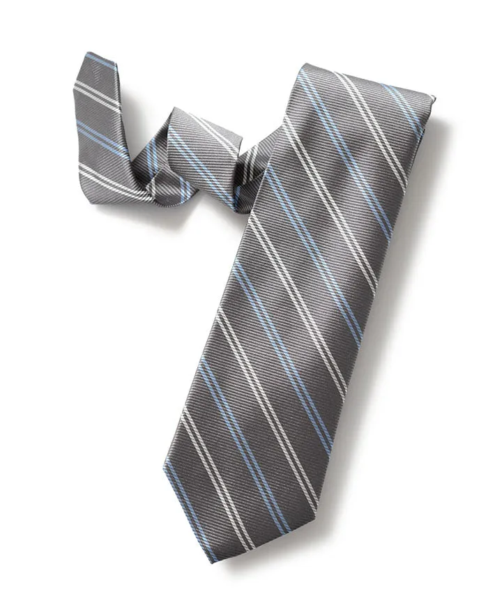 Grey Repp Stripe Tie sold by Gitman Brothers