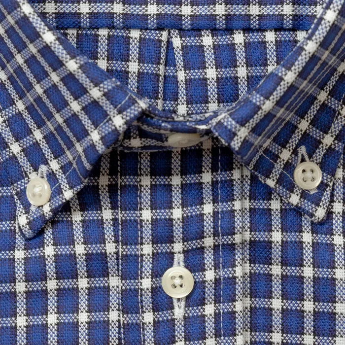 Navy Checked Hopsack sold by Gitman Brothers product image thumbnail 3