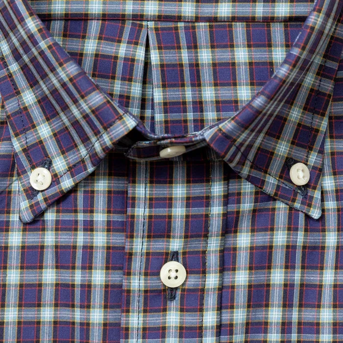 Navy Broadcloth Tartan sold by Gitman Brothers product image thumbnail 3