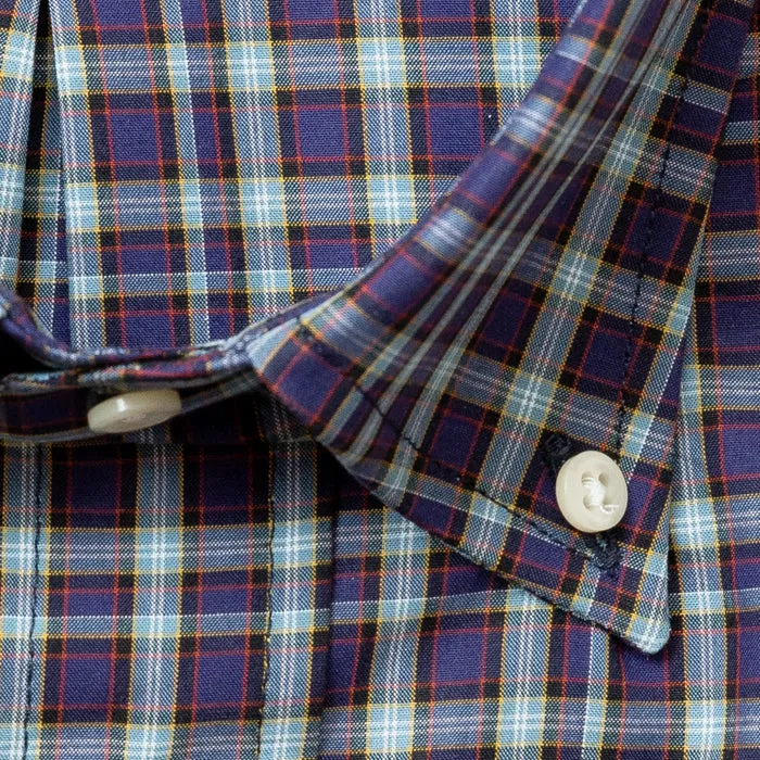 Navy Broadcloth Tartan sold by Gitman Brothers product image thumbnail 5