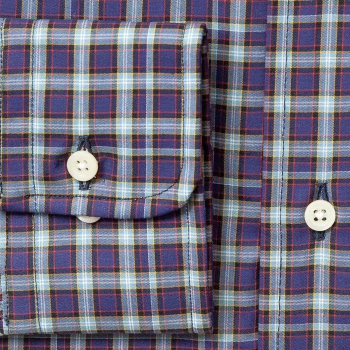 Navy Broadcloth Tartan sold by Gitman Brothers product image thumbnail 4