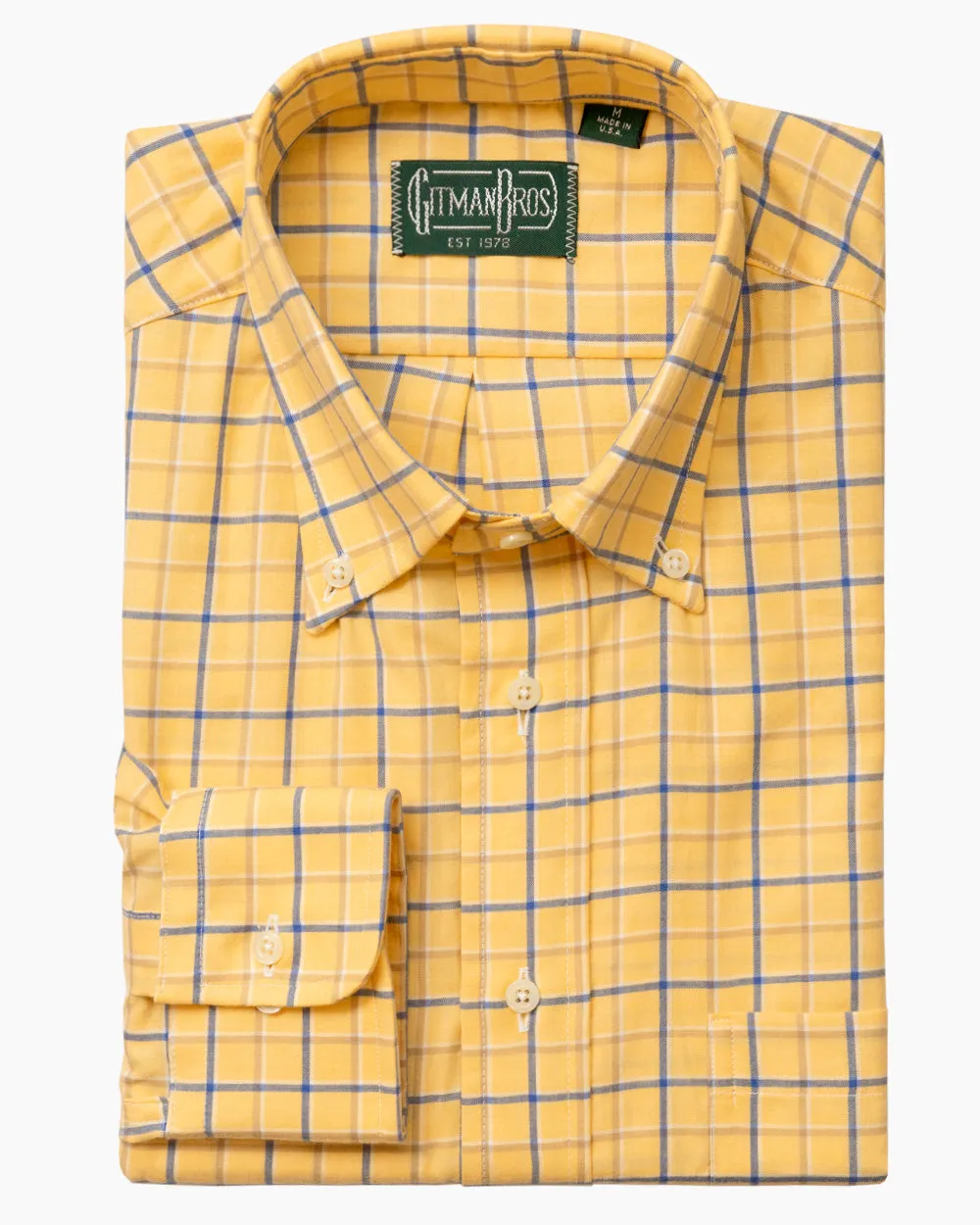 Yellow Chambray Windowpane sold by Gitman Brothers product image thumbnail 2