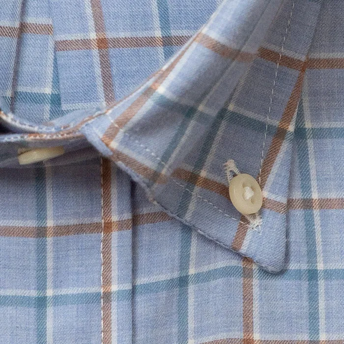 Blue Chambray Windowpane sold by Gitman Brothers product image thumbnail 5