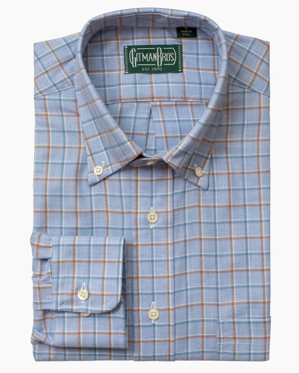 Blue Chambray Windowpane sold by Gitman Brothers product image thumbnail 2