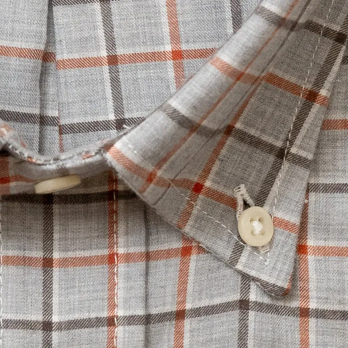 Grey Chambray Windowpane sold by Gitman Brothers product image thumbnail 5