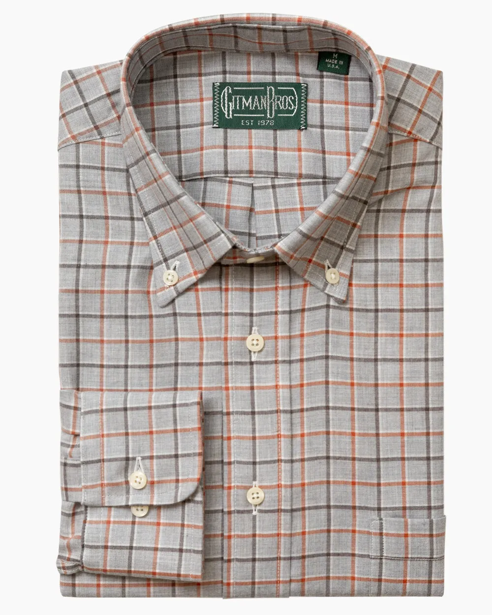 Grey Chambray Windowpane sold by Gitman Brothers product image thumbnail 2