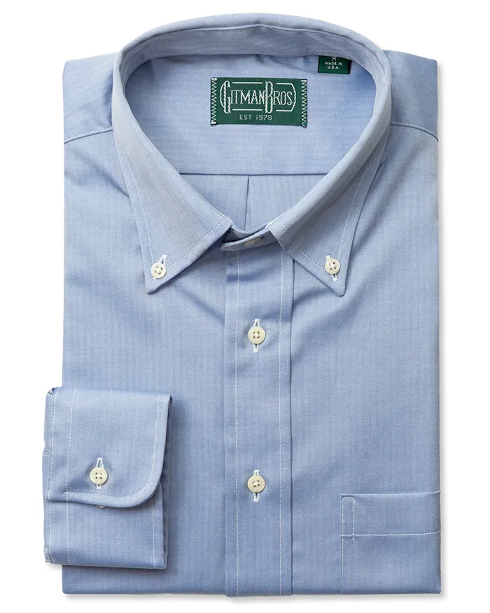 Blue Micro Herringbone sold by Gitman Brothers