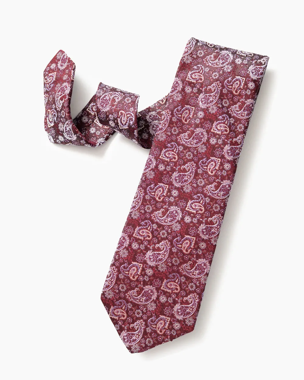 Burgundy Woven Paisley sold by Gitman Brothers product image thumbnail 2